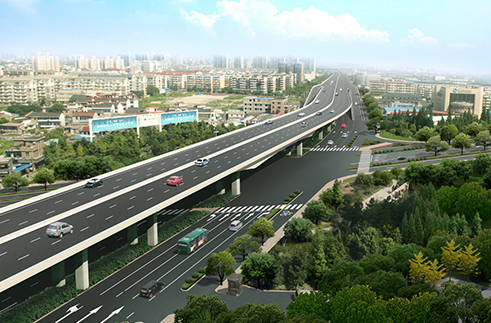 ”杭州市秋石三期高架桥“