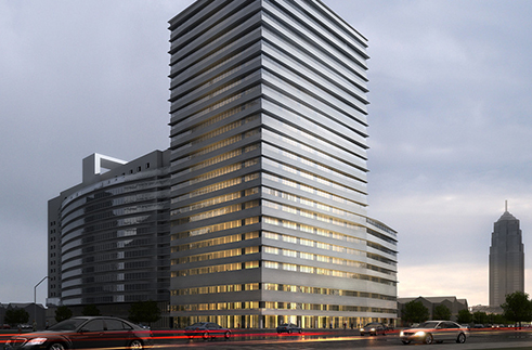 ”上海东方医院鸟瞰图“